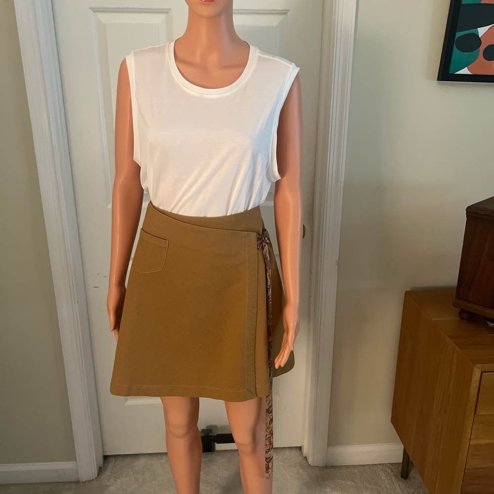 Chic Tan Wrap Skirt